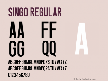 Singo Version 1.00;February 8, 2021;FontCreator 12.0.0.2560 64-bit图片样张