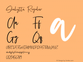 Shalytta Version 1.00;February 28, 2021;FontCreator 12.0.0.2545 64-bit图片样张