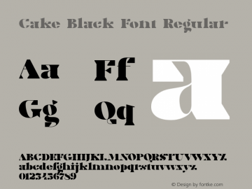 Cake Black Font Version 1.001图片样张