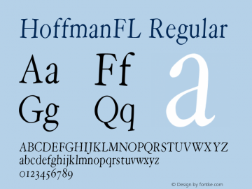 HoffmanFL Regular 1.0 2004-11-20 Font Sample