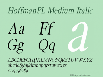 HoffmanFL Medium Italic 1.0 2004-11-20图片样张