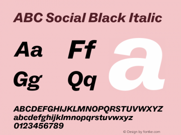ABC Social Black Italic Version 1.000图片样张