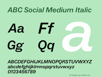 ABC Social Medium Italic Version 1.000图片样张