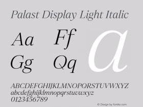 Palast Display Light Italic 1.0图片样张