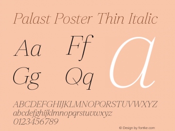 Palast Poster Thin Italic 1.0图片样张