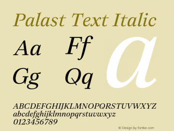 Palast Text Regular Italic 1.0图片样张