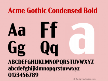 Acme Gothic Condensed Bold Version 1.011图片样张