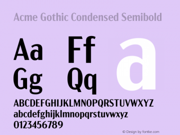 Acme Gothic Condensed Semibold Version 1.011图片样张