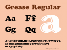 Grease Regular Macromedia Fontographer 4.1.3 5/14/97 Font Sample