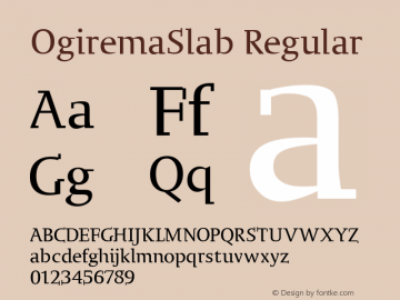 OgiremaSlab Regular 1.1 2004-11-22 Font Sample