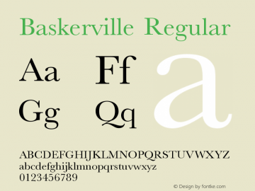 Baskerville Regular Version 1图片样张