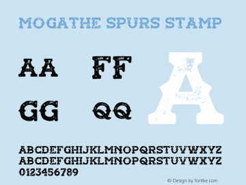 Mogathe Spurs Stamp Version 1.00;November 25, 2021;FontCreator 13.0.0.2683 64-bit图片样张