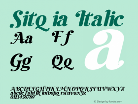 Sitqia Italic Version 1.00;July 16, 2021;FontCreator 13.0.0.2683 64-bit图片样张