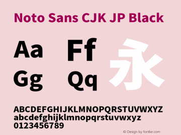 Noto Sans CJK JP Black Version 1.004;PS 1.004;hotconv 1.0.82;makeotf.lib2.5.63406图片样张