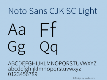 Noto Sans CJK SC Light Version 1.004;PS 1.004;hotconv 1.0.82;makeotf.lib2.5.63406图片样张