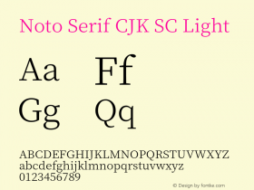 Noto Serif CJK SC Light 图片样张