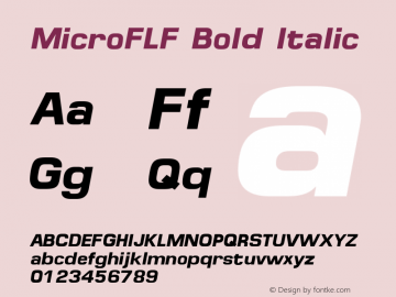 MicroFLF Bold Italic 1.0 Font Sample