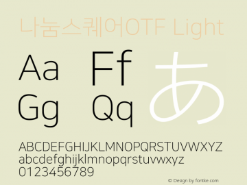 나눔스퀘어OTF Light 图片样张