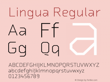 Lingua Regular Version 1.000;PS 001.000;hotconv 1.0.38图片样张