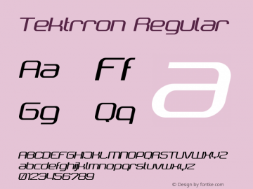 Tektrron Regular Version 001.000 Font Sample