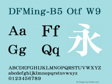 DFMing-B5 Otf W9 图片样张