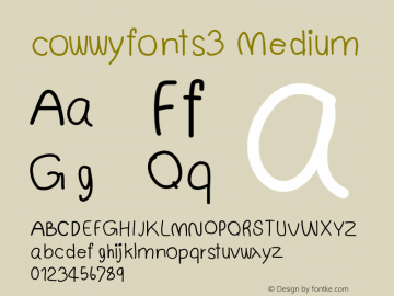 cowwyfonts3 Version 001.000图片样张