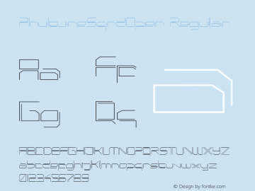 PhutureSqrdOpen Regular Macromedia Fontographer 4.1 Font Sample