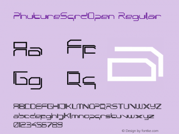 PhutureSqrdOpen Regular 001.000 Font Sample