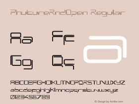 PhutureRndOpen Regular Macromedia Fontographer 4.1 Font Sample