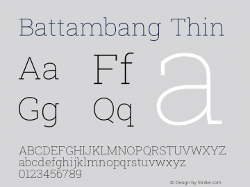 Battambang Thin Version 8.001; ttfautohint (v1.8.3)图片样张