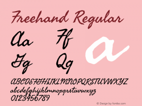 Freehand Regular Version 8.001; ttfautohint (v1.8.3)图片样张