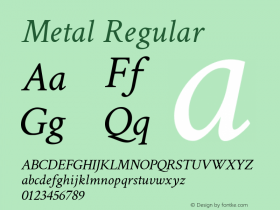 Metal Regular Version 8.001; ttfautohint (v1.8.3)图片样张