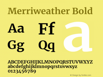 Merriweather Bold Version 2.002图片样张