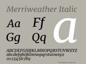 Merriweather Italic Version 2.002图片样张