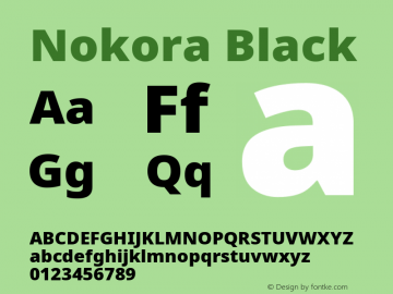 Nokora Black Version 8.000; ttfautohint (v1.8.3)图片样张