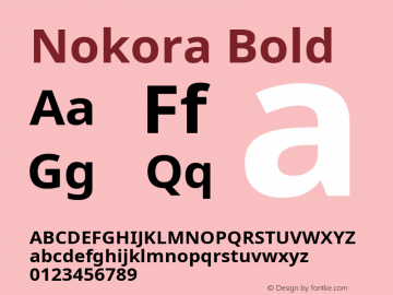 Nokora Bold Version 8.000; ttfautohint (v1.8.3)图片样张