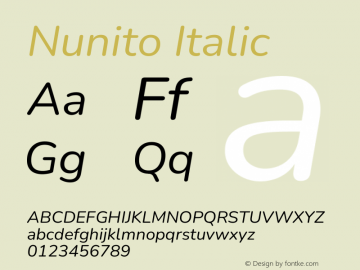 Nunito Italic Version 3.601图片样张