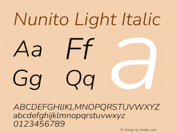 Nunito Light Italic Version 3.601图片样张