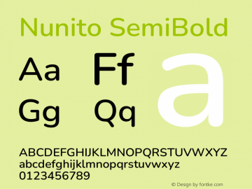 Nunito SemiBold Version 3.601图片样张