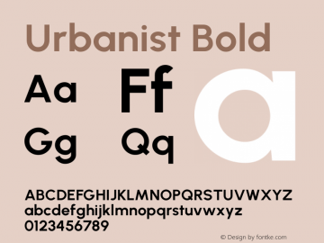 Urbanist Bold Version 1.303图片样张