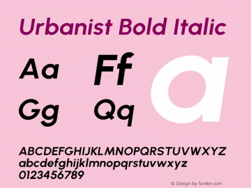 Urbanist Bold Italic Version 1.303图片样张