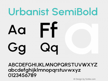 Urbanist SemiBold Version 1.303图片样张