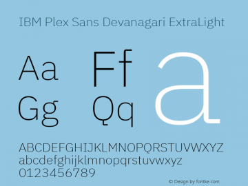 IBM Plex Sans Devanagari ExtraLight Version 1.1图片样张