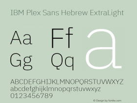 IBM Plex Sans Hebrew ExtraLight Version 1.2图片样张