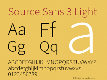 Source Sans 3 Light Version 3.046;hotconv 1.0.118;makeotfexe 2.5.65603图片样张