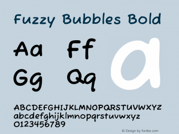 Fuzzy Bubbles Bold Version 1.010; ttfautohint (v1.8.3)图片样张