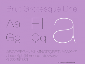 Brut Grotesque Line Version 6.001;PS 6.1;hotconv 1.0.88;makeotf.lib2.5.647800图片样张