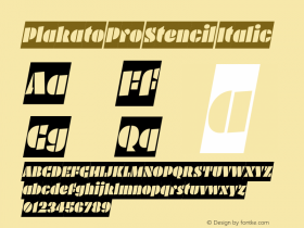 Plakato Stencil Pro Regular Italic Version 1.001 | web-ttf图片样张