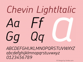 Chevin-LightItalic Version 001.000图片样张