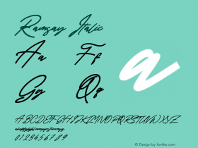 Ramsay Italic Version 1.00;August 8, 2021;FontCreator 13.0.0.2683 64-bit图片样张